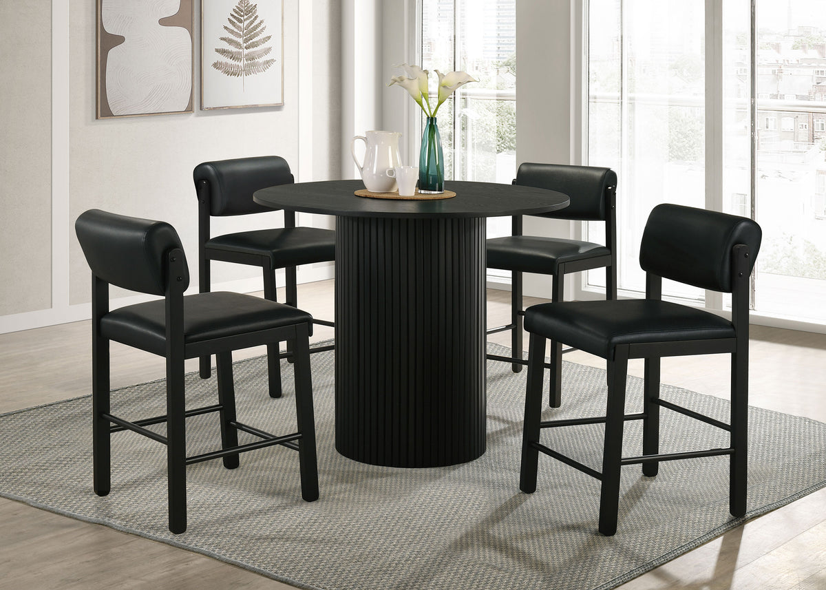 Kehoe Faux Leather Counter Height Chairs (Set of 2) Black