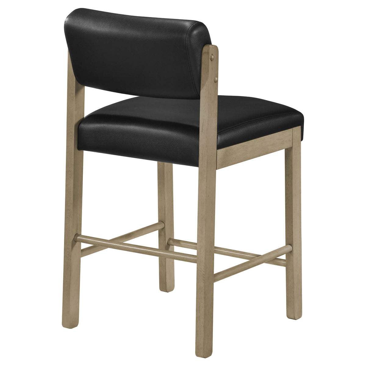 Kehoe Faux Leather Counter Height Chairs (Set of 2) Black and Natural Oak