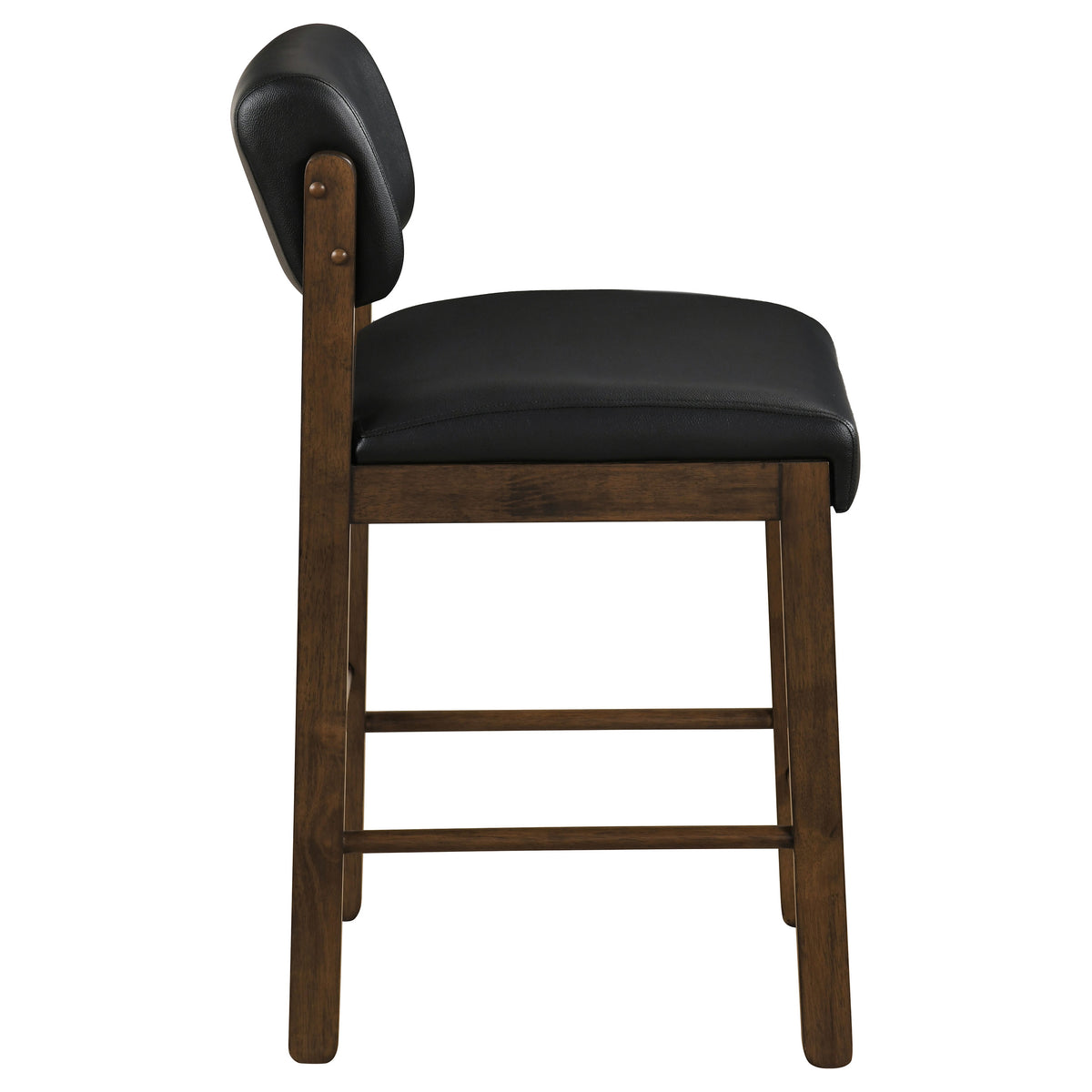 Kehoe Faux Leather Counter Height Chairs (Set of 2) Black and Walnut