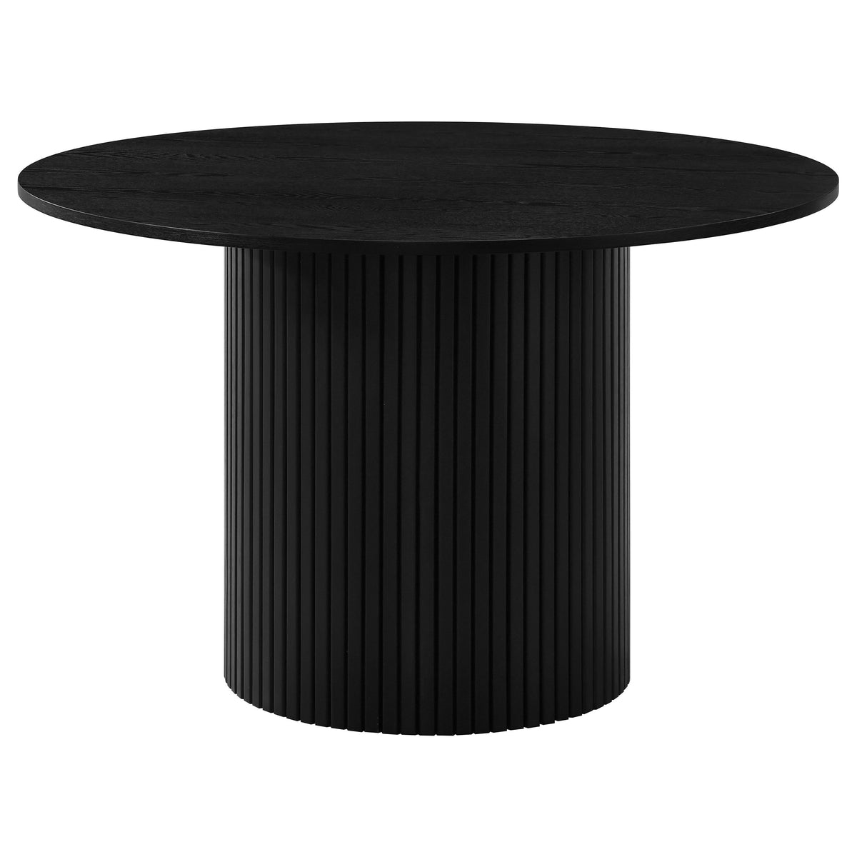 Hamlyn 5-piece 47-inch Round Dining Set with Grey Tufted Velvet Chairs Black