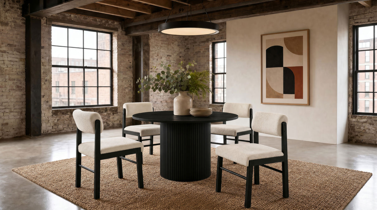 Hamlyn 47-inch Round Pedestal Dining Table Black