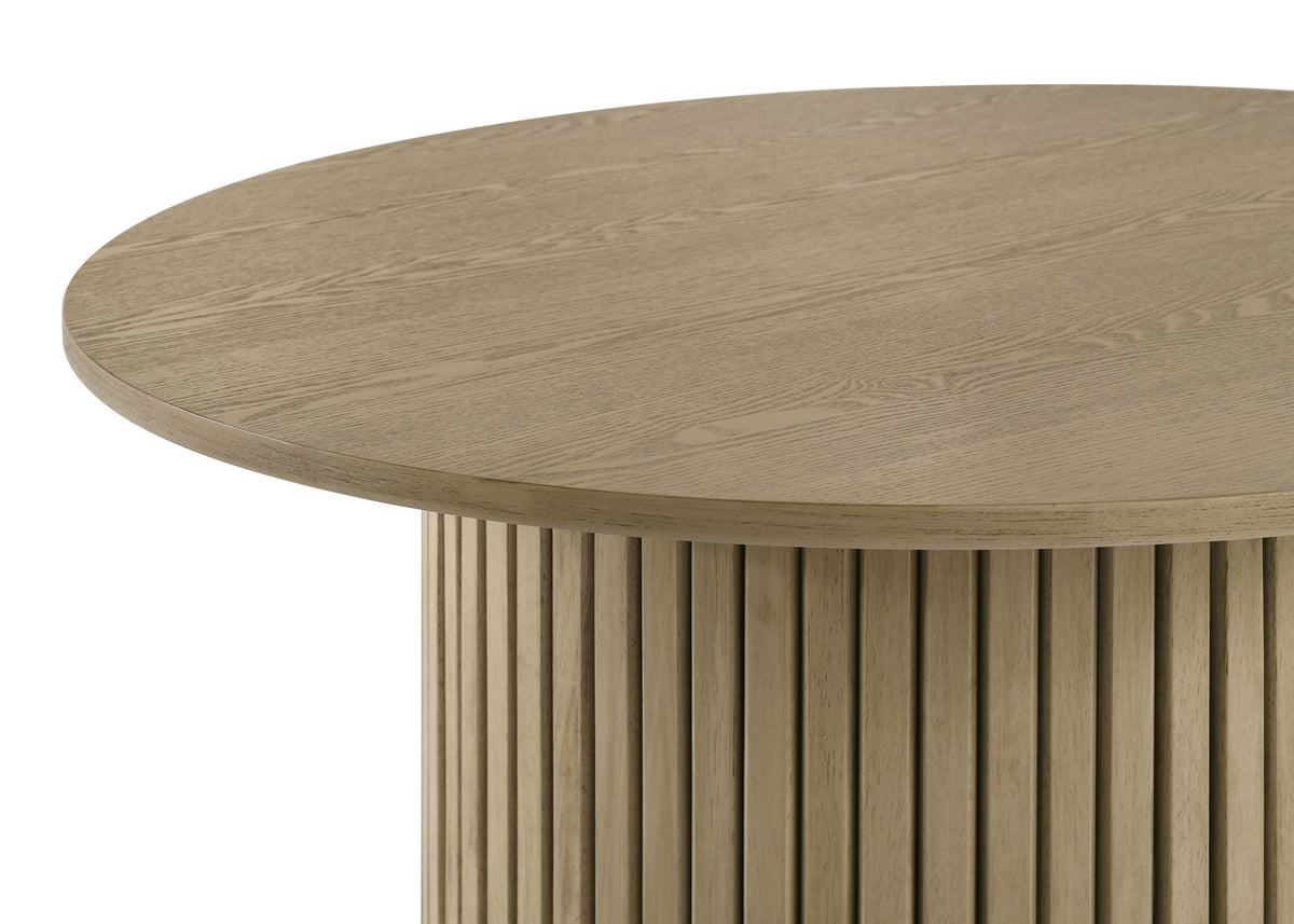 Hamlyn 5-piece 47-inch Round Dining Set with Cream Upholstered Chairs Natural Oak