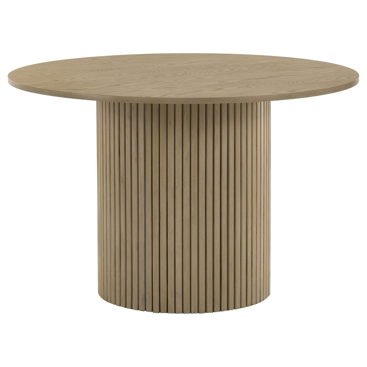 Hamlyn 5-piece 47-inch Round Dining Set with Cream Tufted Velvet Chairs Natural Oak
