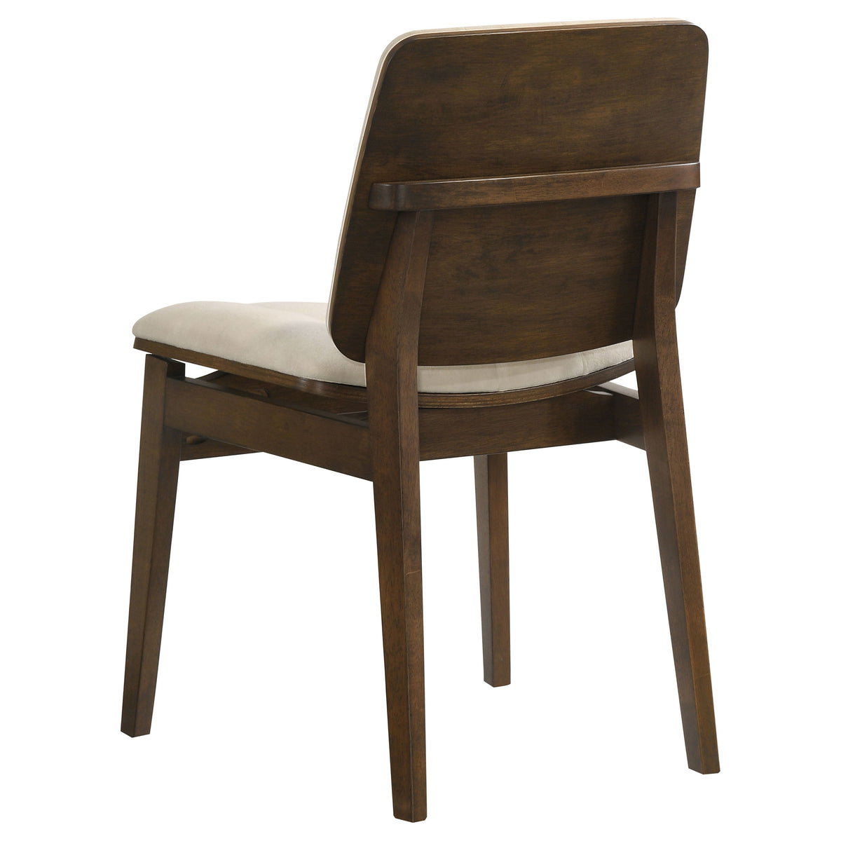 Hamlyn 5-piece 47-inch Round Dining Set with Cream Tufted Velvet Chairs Walnut