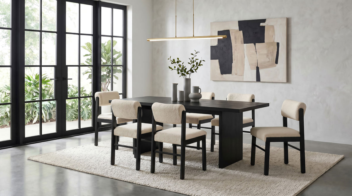 Kehoe Upholstered Dining Side Chairs (Set of 2) Cream and Black