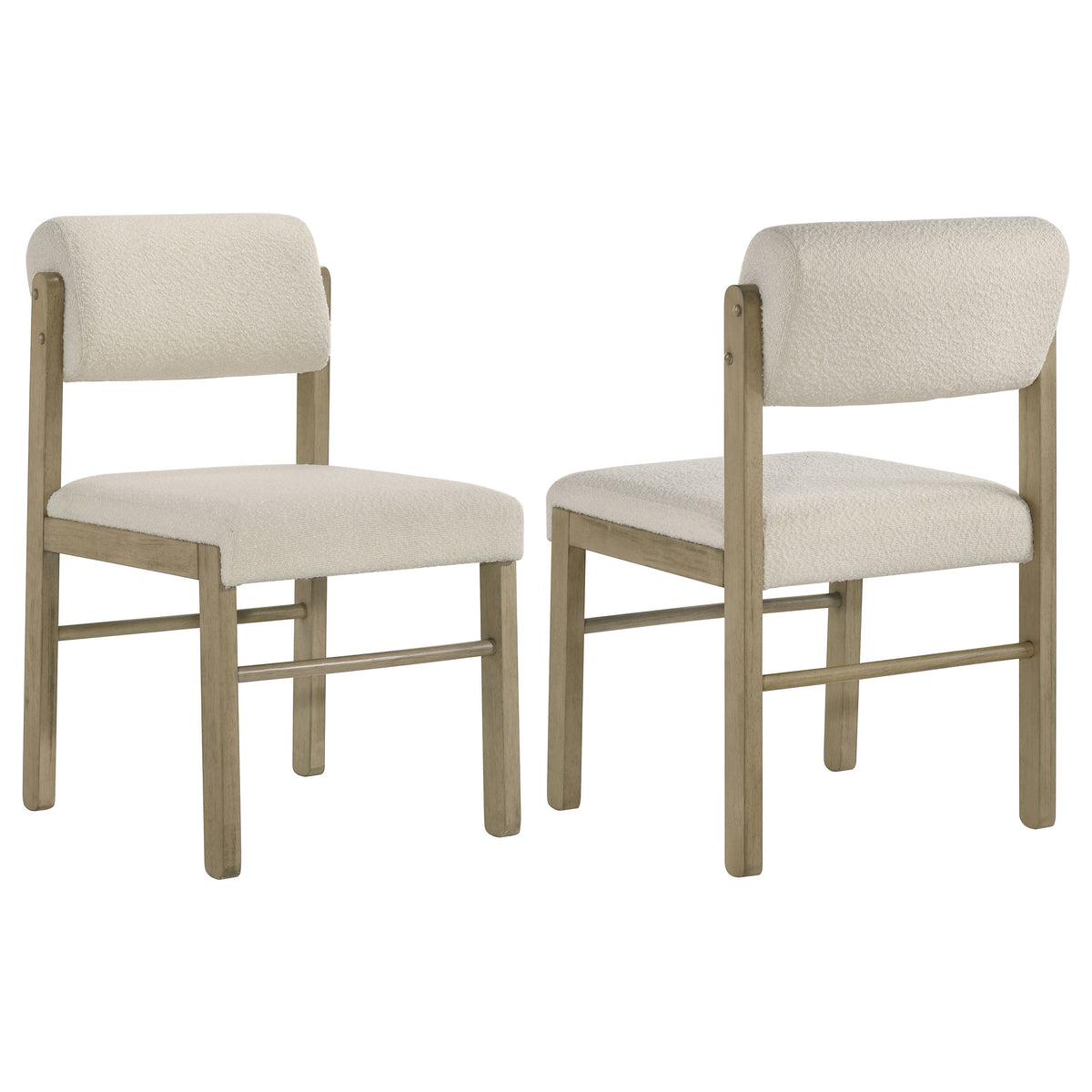 Kehoe Upholstered Dining Side Chairs (Set of 2) Cream and Natural Oak