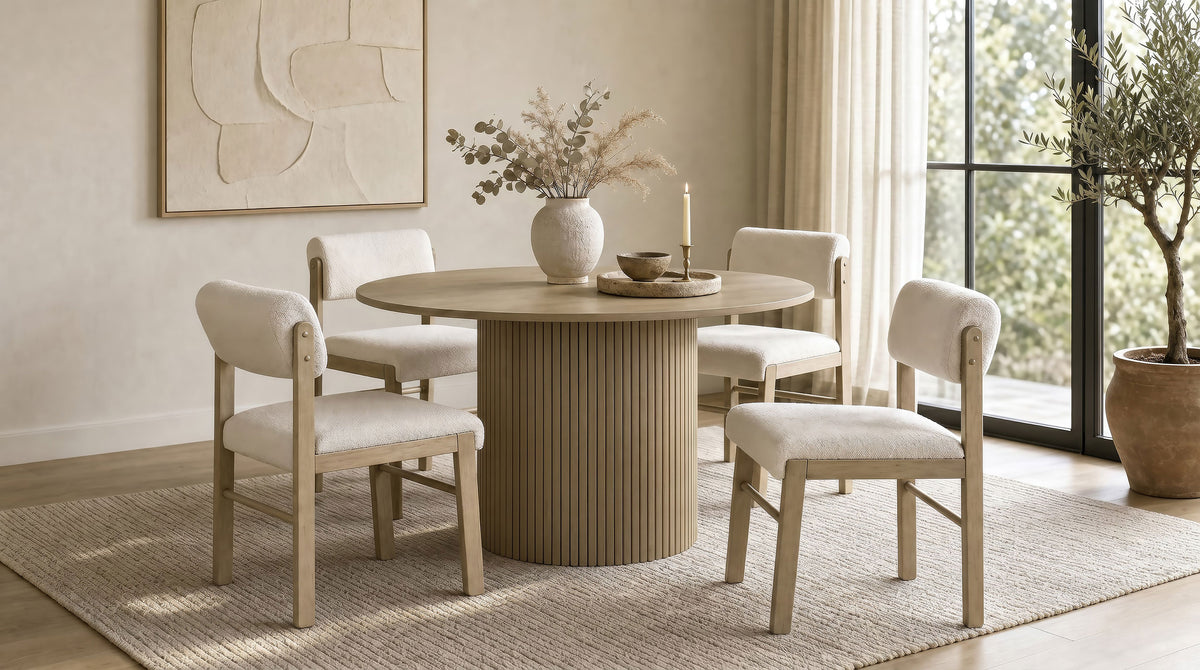 Kehoe Upholstered Dining Side Chairs (Set of 2) Cream and Natural Oak