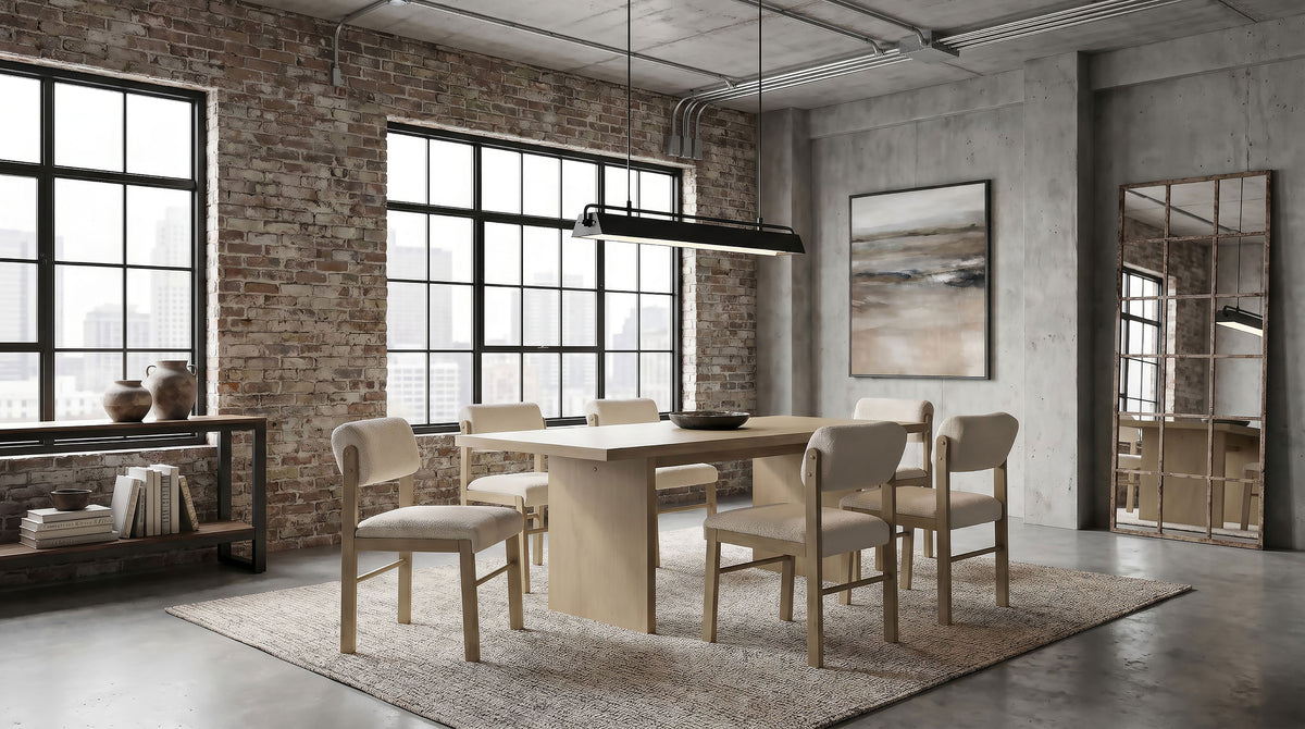 Kehoe Upholstered Dining Side Chairs (Set of 2) Cream and Natural Oak