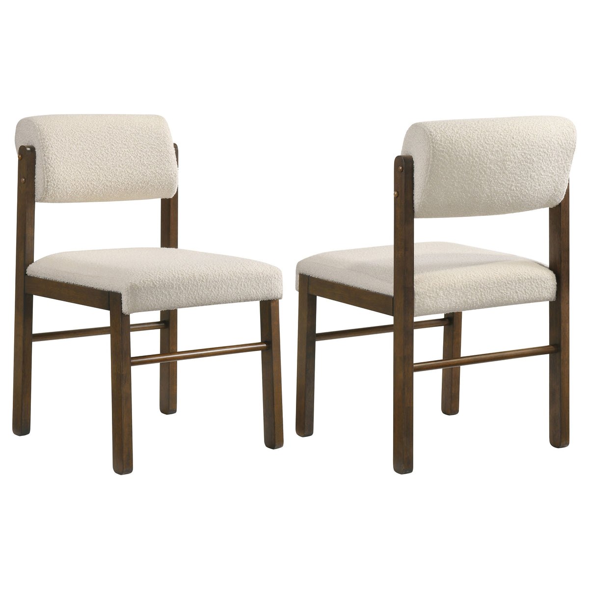Kehoe Upholstered Dining Side Chairs (Set of 2) Cream and Walnut