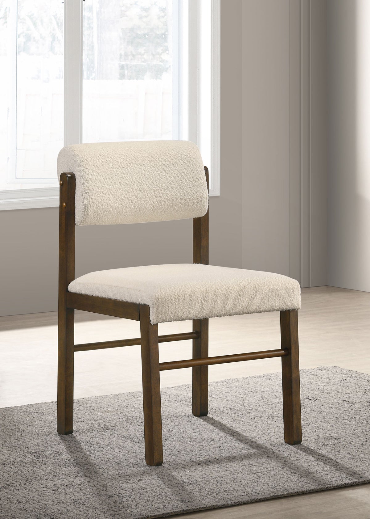 Kehoe Upholstered Dining Side Chairs (Set of 2) Cream and Walnut