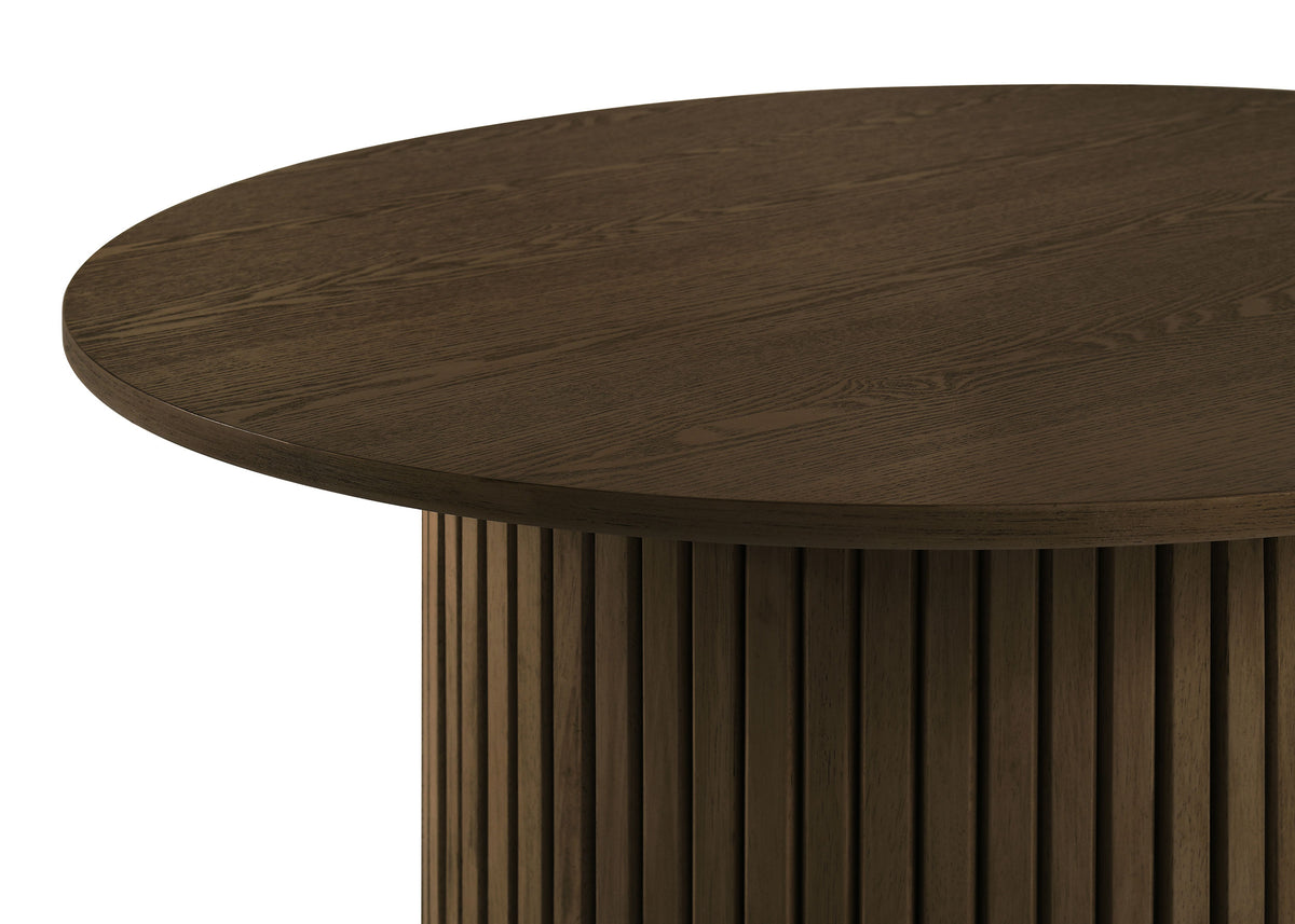 Hamlyn 5-piece 43-inch Round Counter Height Dining Set with Cream Upholstered Counter Chairs Walnut