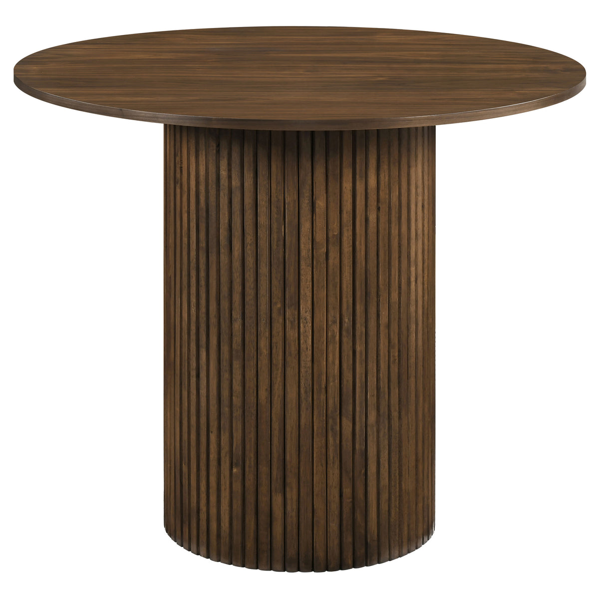 Hamlyn 5-piece 43-inch Round Counter Height Dining Set with Cream Tufted Counter Chairs Walnut