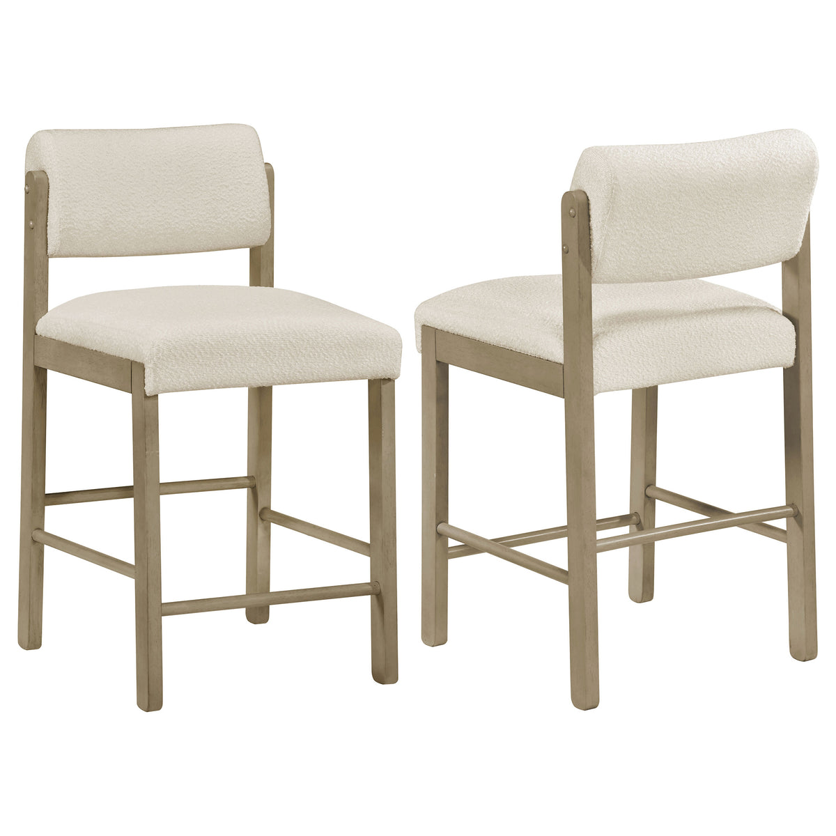 Kehoe Upholstered Counter Height Chairs (Set of 2) Cream and Natural Oak