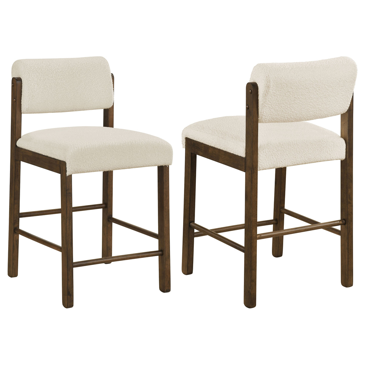 Kehoe Upholstered Counter Height Chairs (Set of 2) Cream and Walnut
