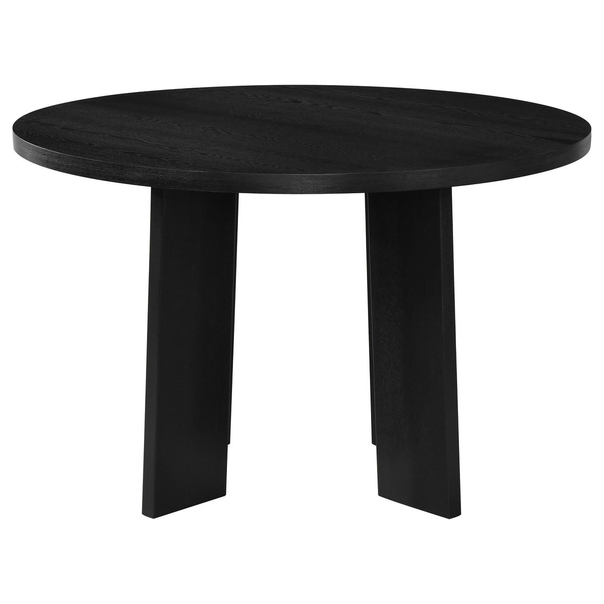 Strouse 5-piece 47-inch Round Dining Set with Wheat Spindle Back Chairs Black