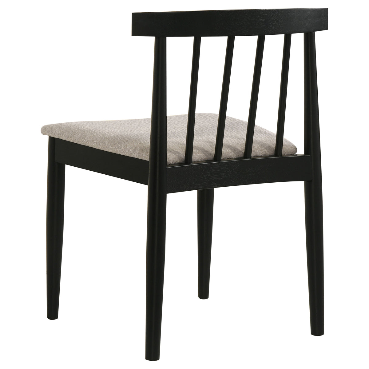 Strouse 5-piece 47-inch Round Dining Set with Wheat Spindle Back Chairs Black