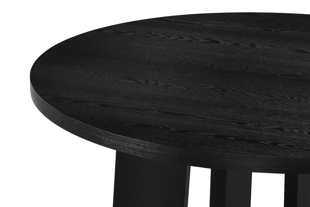 Strouse 5-piece 47-inch Round Dining Set with Wheat Spindle Back Chairs Black