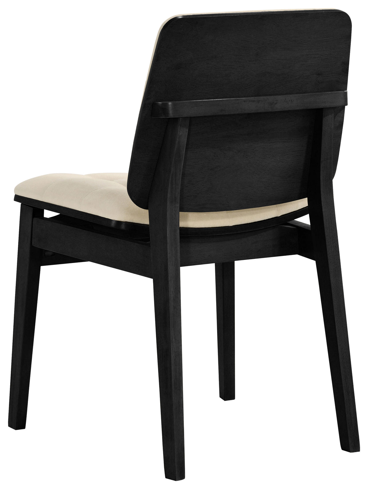Strouse 5-piece 47-inch Round Dining Set with Cream Tufted Velvet Chairs Black