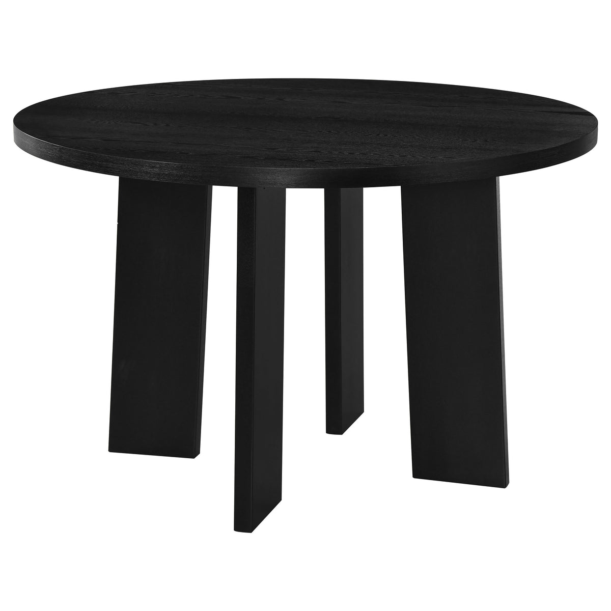 Strouse 47-inch Round Pedestal Dining Table Black
