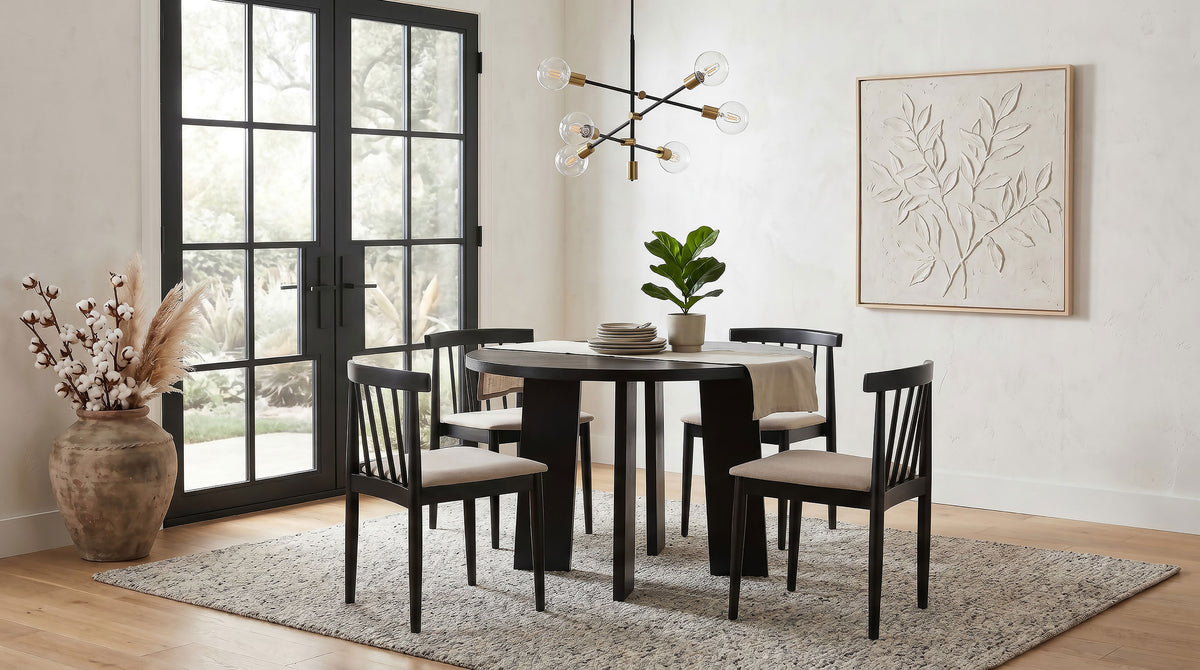 Strouse 47-inch Round Pedestal Dining Table Black