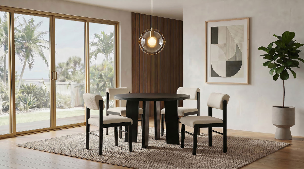 Strouse 47-inch Round Pedestal Dining Table Black
