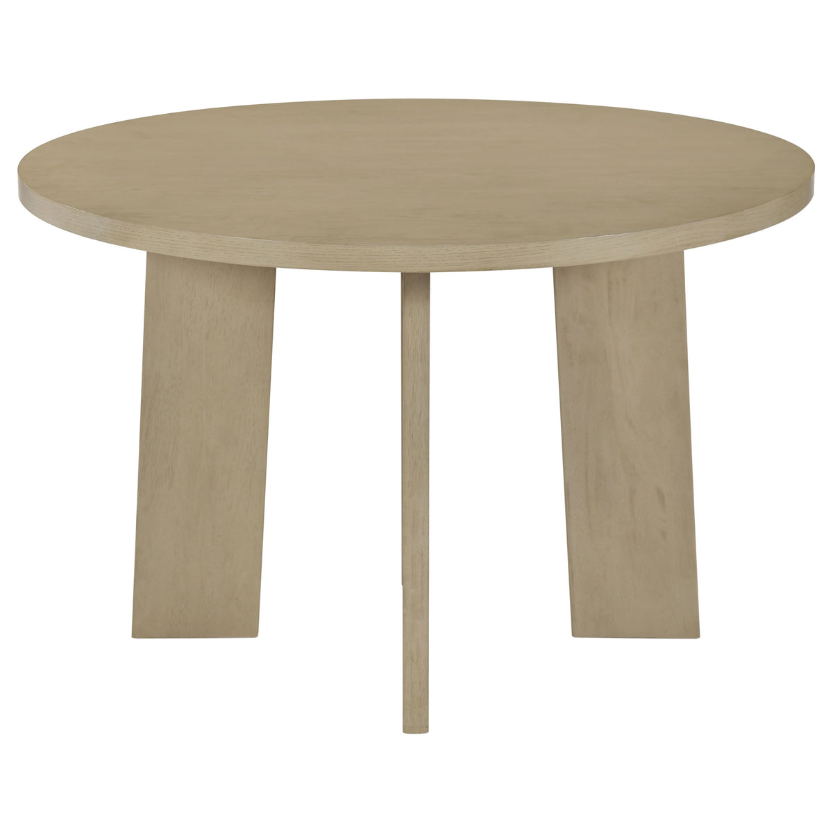 Strouse 5-piece 47-inch Round Dining Set with Cream Tufted Velvet Chairs Natural Oak