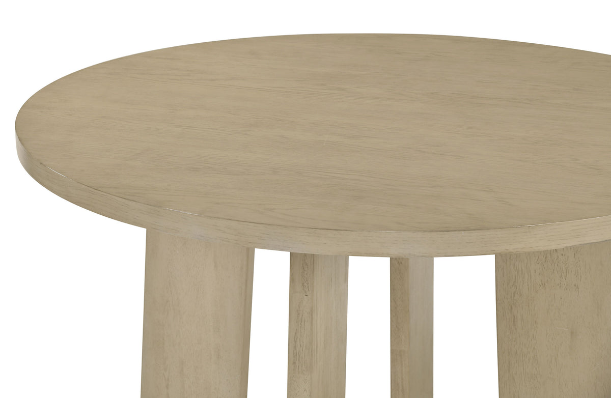 Strouse 5-piece 47-inch Round Dining Set with Cream Tufted Velvet Chairs Natural Oak