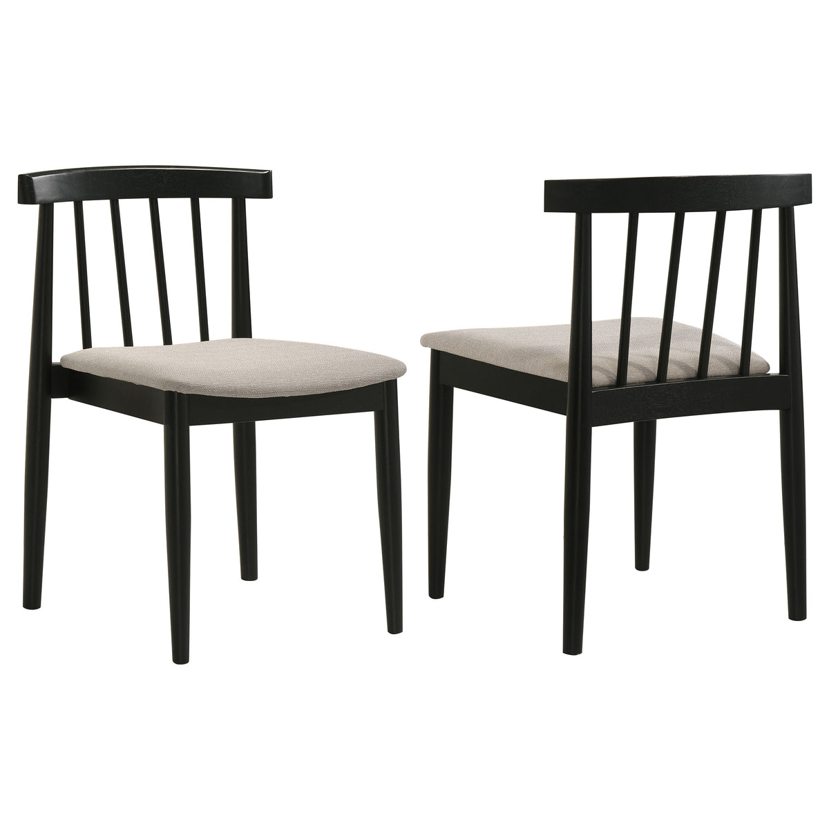 Cullen Spindle Back Upholstered Dining Side Chairs (Set of 2) Wheat and Black