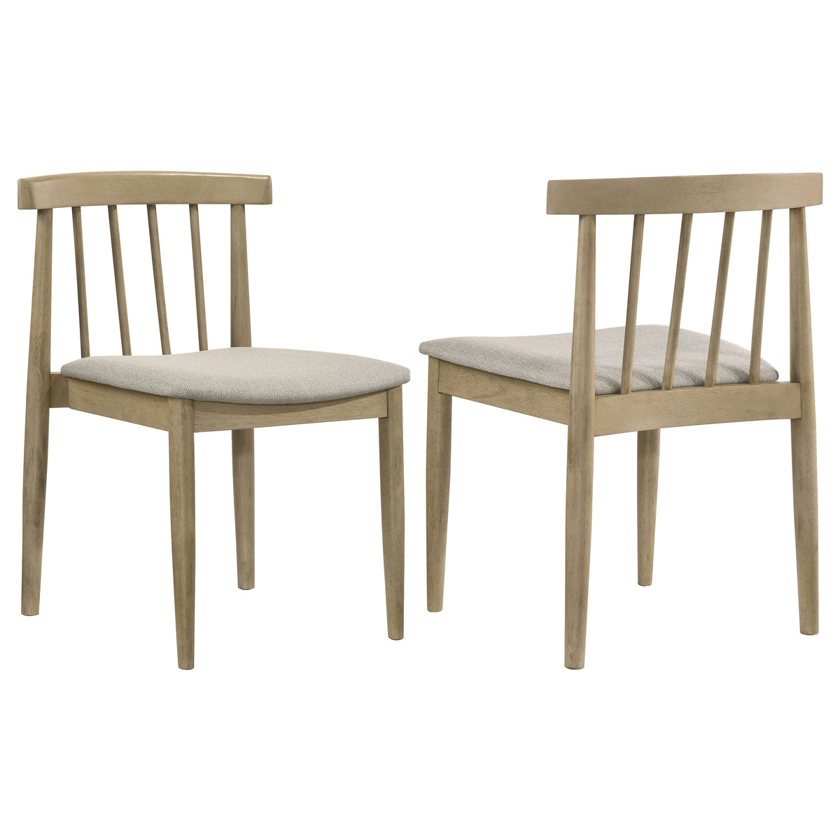 Cullen Spindle Back Upholstered Dining Side Chairs (Set of 2) Wheat and Natural Oak