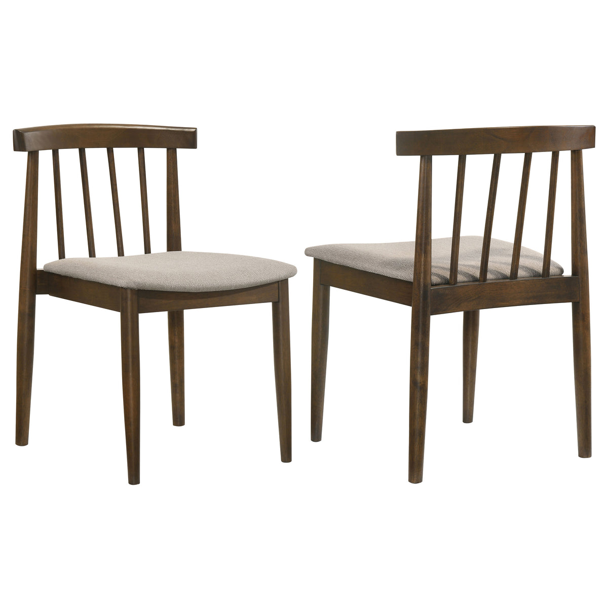 Cullen Spindle Back Upholstered Dining Side Chairs (Set of 2) Wheat and Walnut