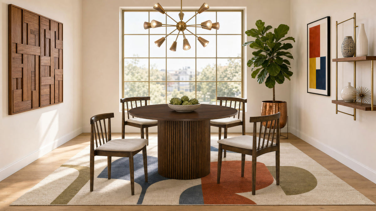 Cullen Spindle Back Upholstered Dining Side Chairs (Set of 2) Wheat and Walnut