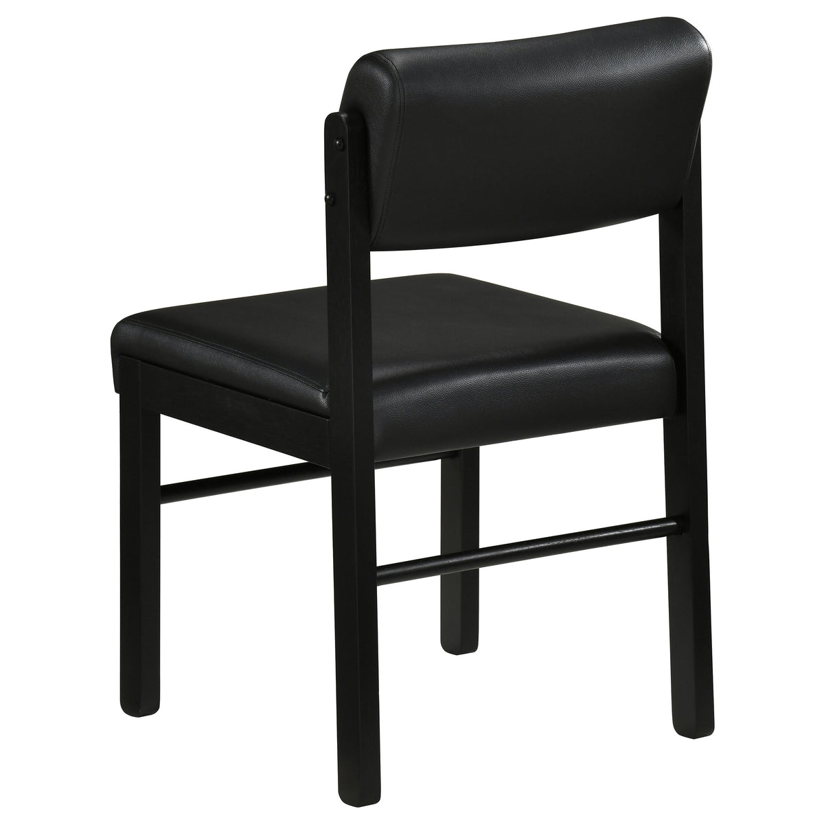 Decker 7-piece 82-inch Rectangular Dining Set with Black Faux Leather Chairs Black