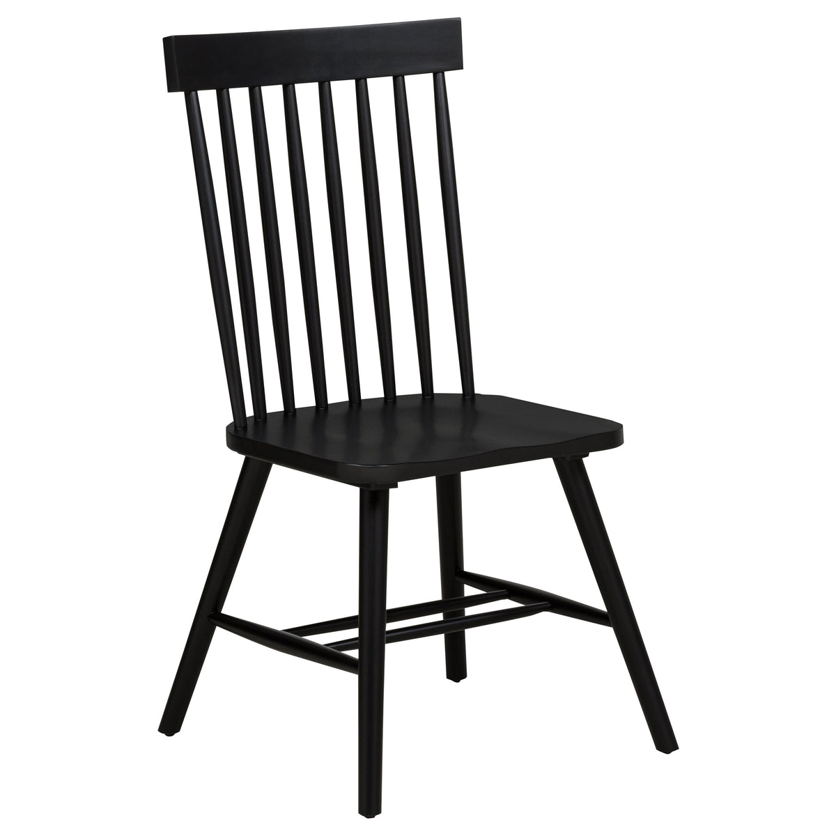 Decker 7-piece 82-inch Rectangular Dining Set with High Back Windsor Chairs Black