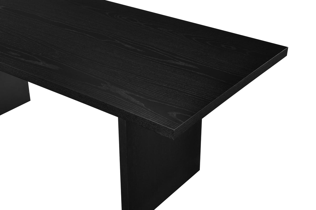 Decker 7-piece 82-inch Rectangular Dining Set with High Back Windsor Chairs Black