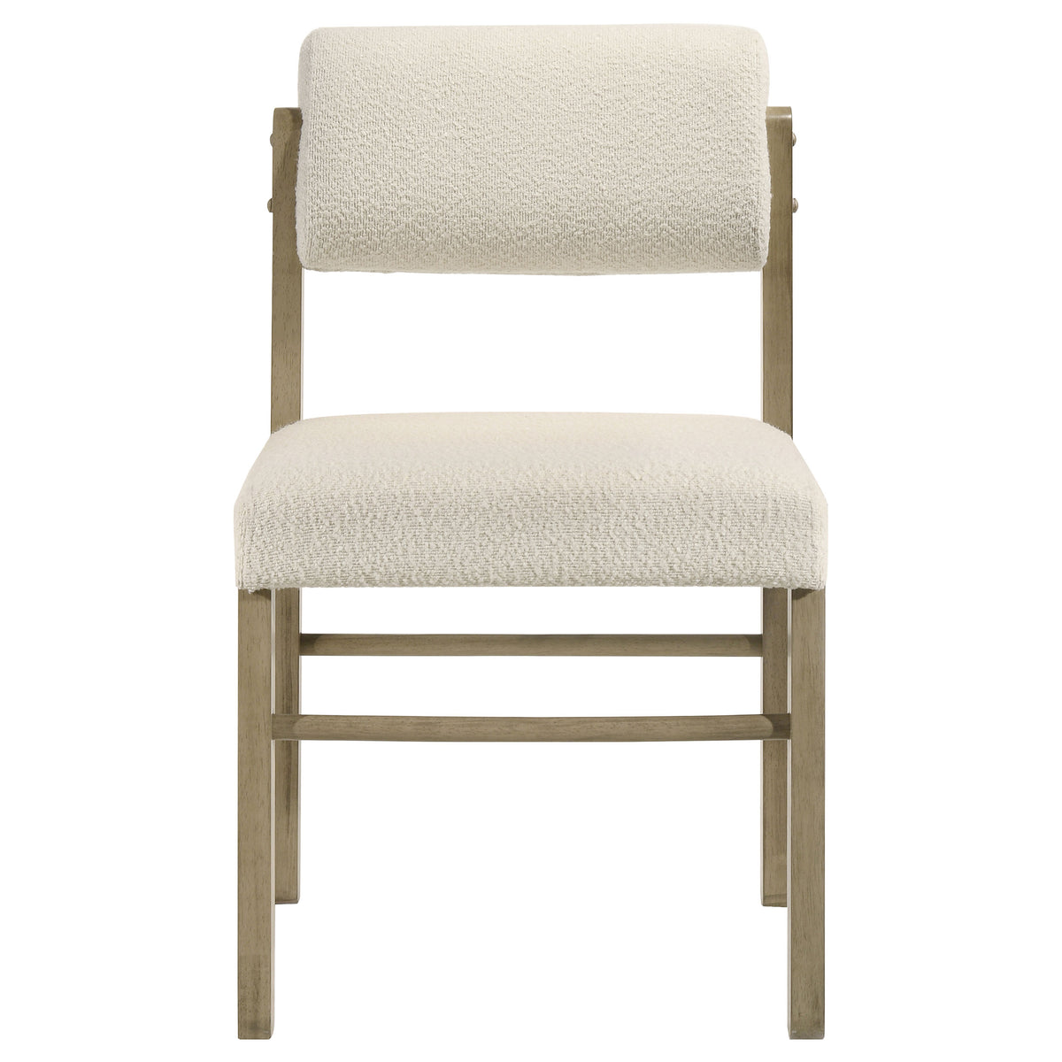 Decker 7-piece 82-inch Rectangular Dining Set with Cream Upholstered Chairs Natural Oak