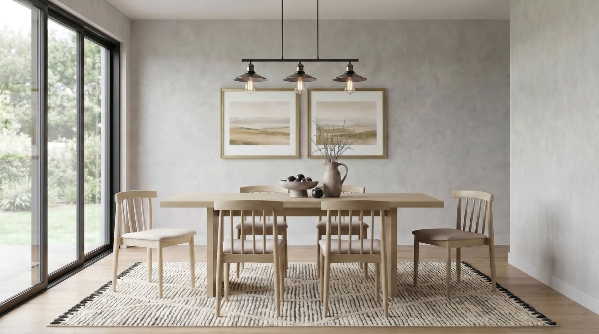 Decker 82-inch Rectangular Slab Top Dining Table Natural Oak
