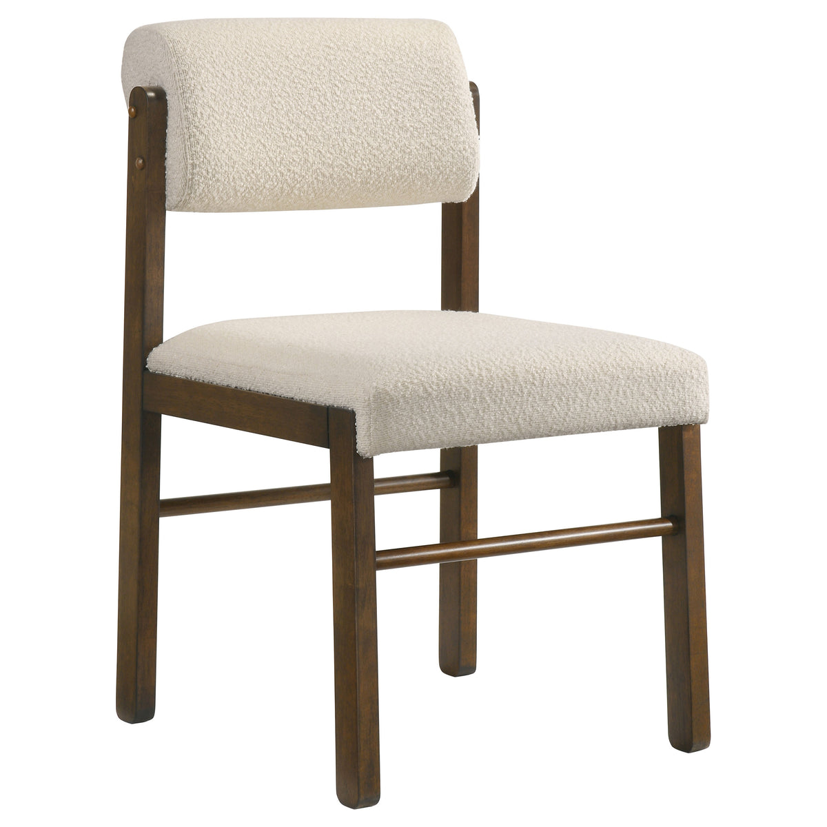 Decker 7-piece 82-inch Rectangular Dining Set with Cream Upholstered Chairs Walnut