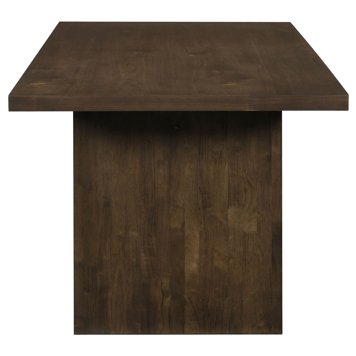 Decker 7-piece 82-inch Rectangular Dining Set with Black Faux Leather Chairs Walnut
