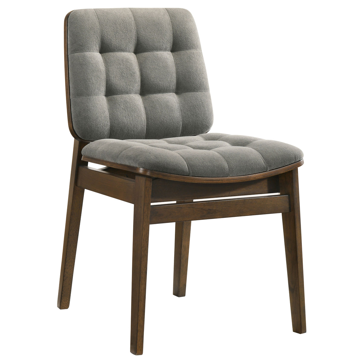 Decker 7-piece 82-inch Rectangular Dining Set with Grey Tufted Velvet Chairs Walnut