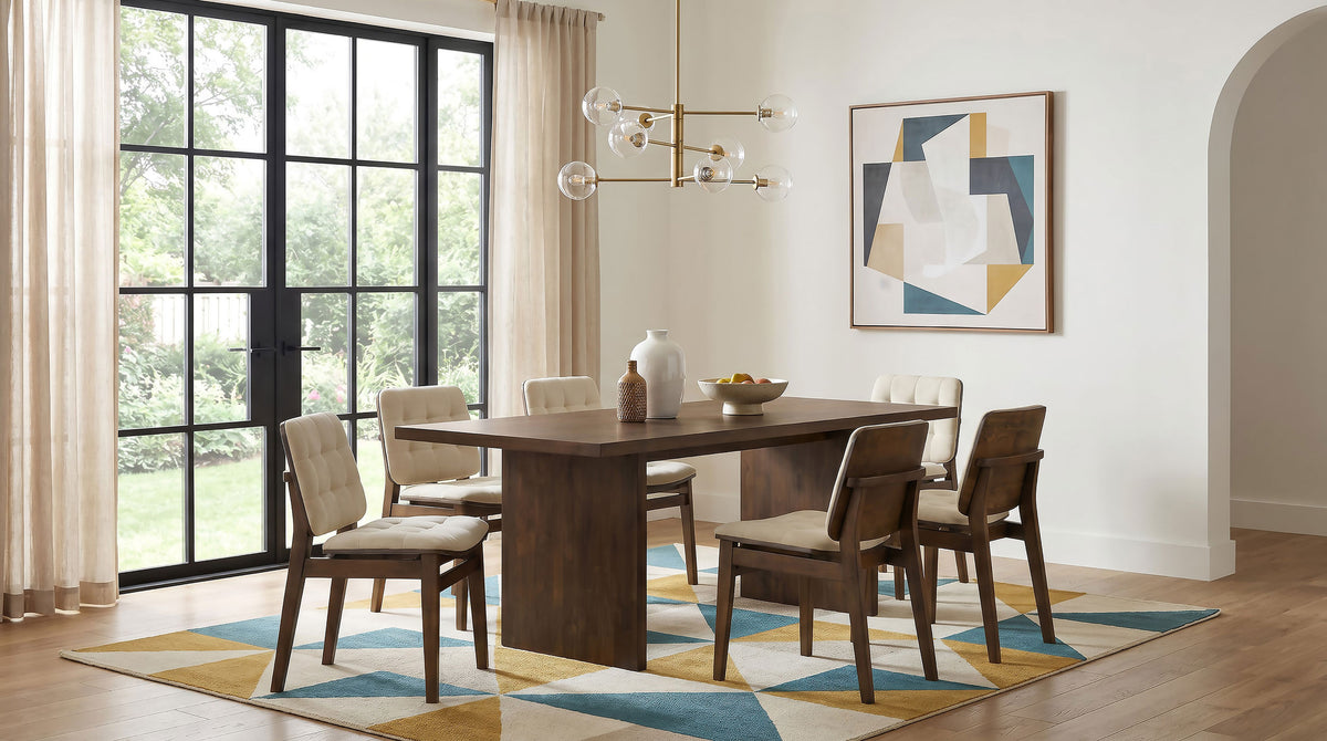 Decker 82-inch Rectangular Slab Top Dining Table Walnut