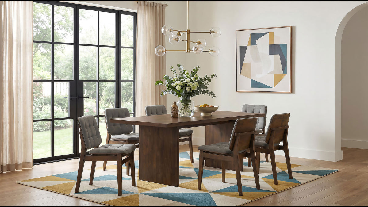 Decker 82-inch Rectangular Slab Top Dining Table Walnut