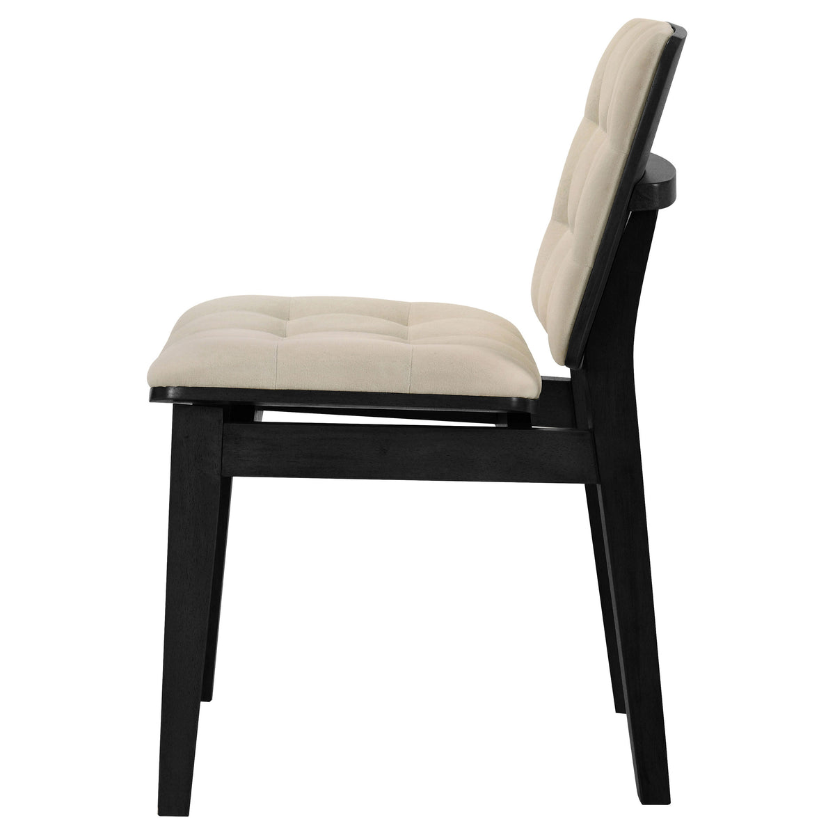 Redbridge Biscuit Tufted Velvet Dining Side Chairs (Set of 2) Cream and Black