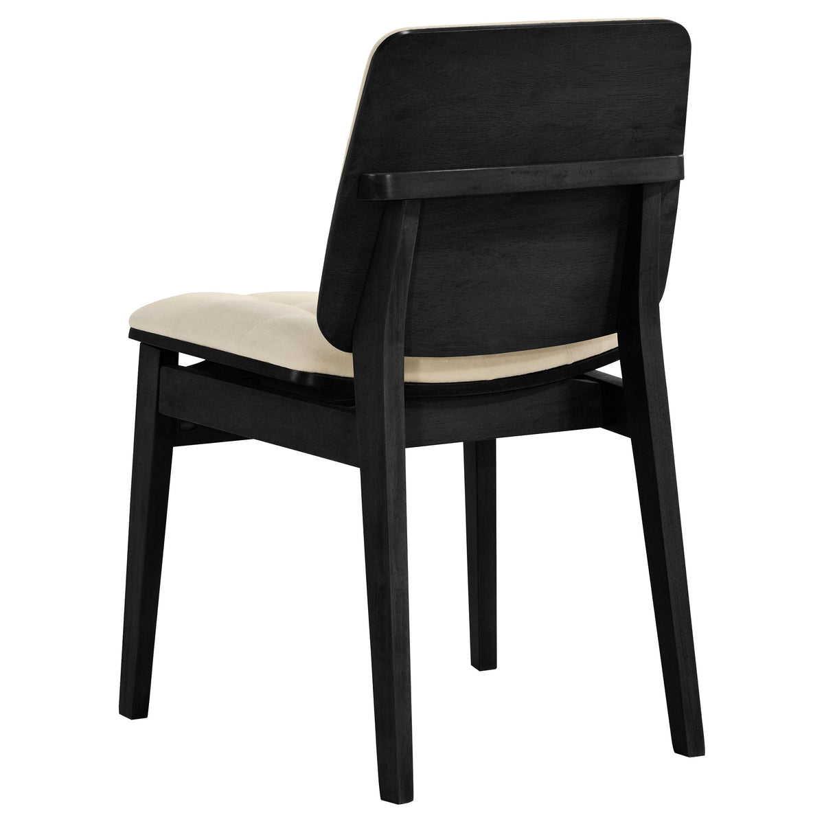 Redbridge Biscuit Tufted Velvet Dining Side Chairs (Set of 2) Cream and Black