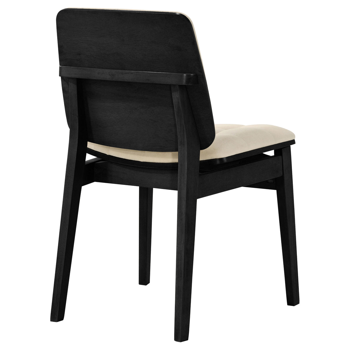 Redbridge Biscuit Tufted Velvet Dining Side Chairs (Set of 2) Cream and Black