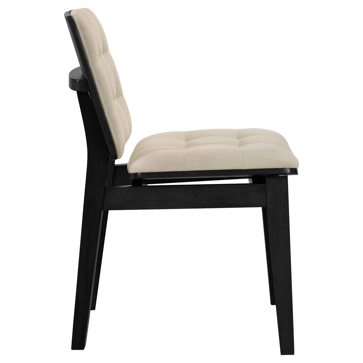 Redbridge Biscuit Tufted Velvet Dining Side Chairs (Set of 2) Cream and Black