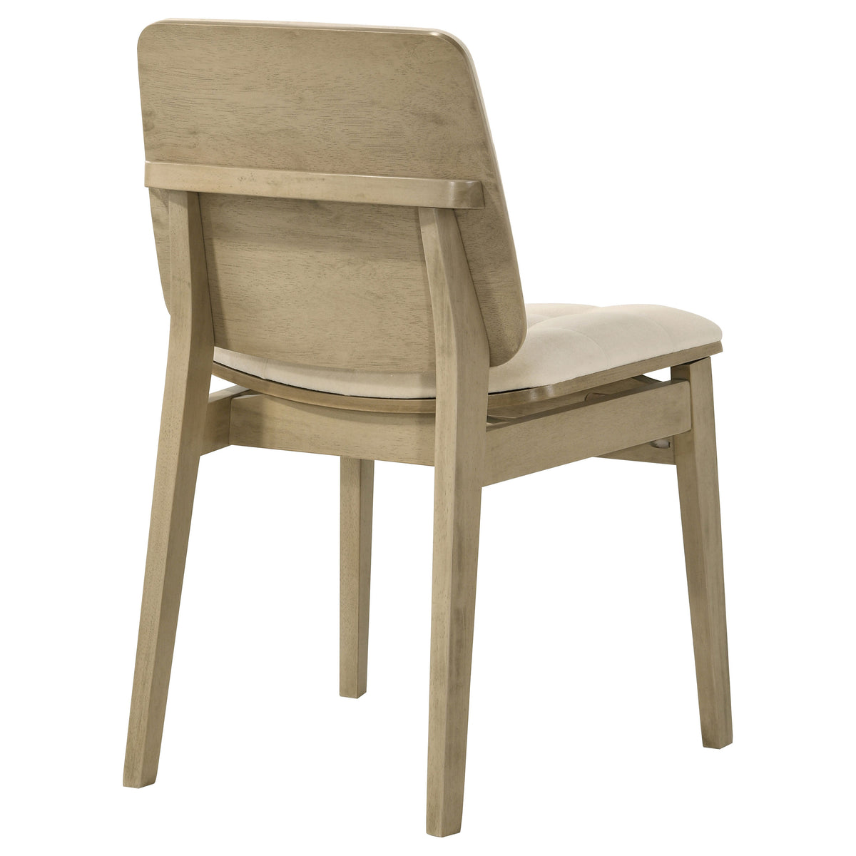 Redbridge Biscuit Tufted Velvet Dining Side Chairs (Set of 2) Cream and Natural Oak