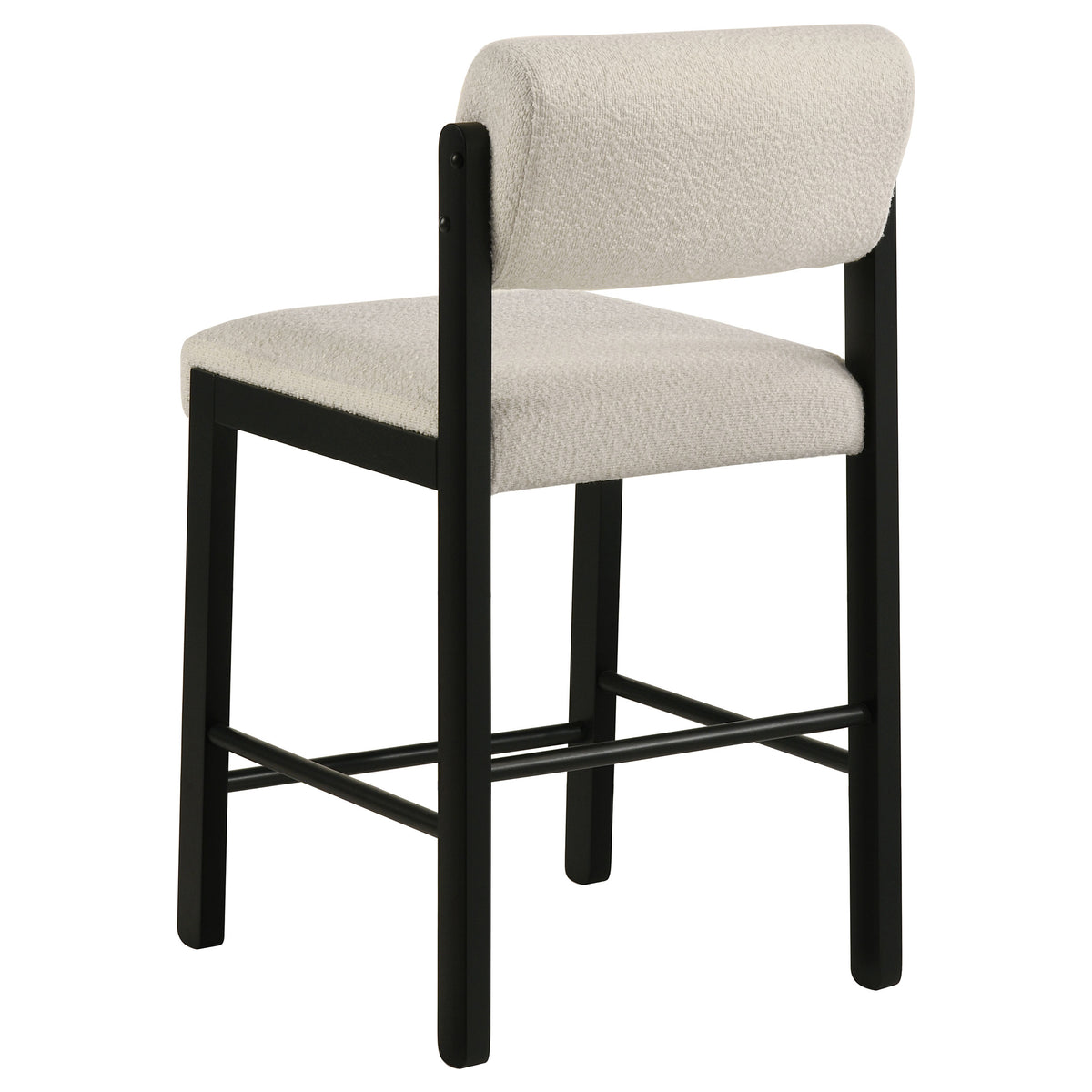 Decker 7-piece 70-inch Counter Height Dining Set with Cream Upholstered Counter Chairs Black