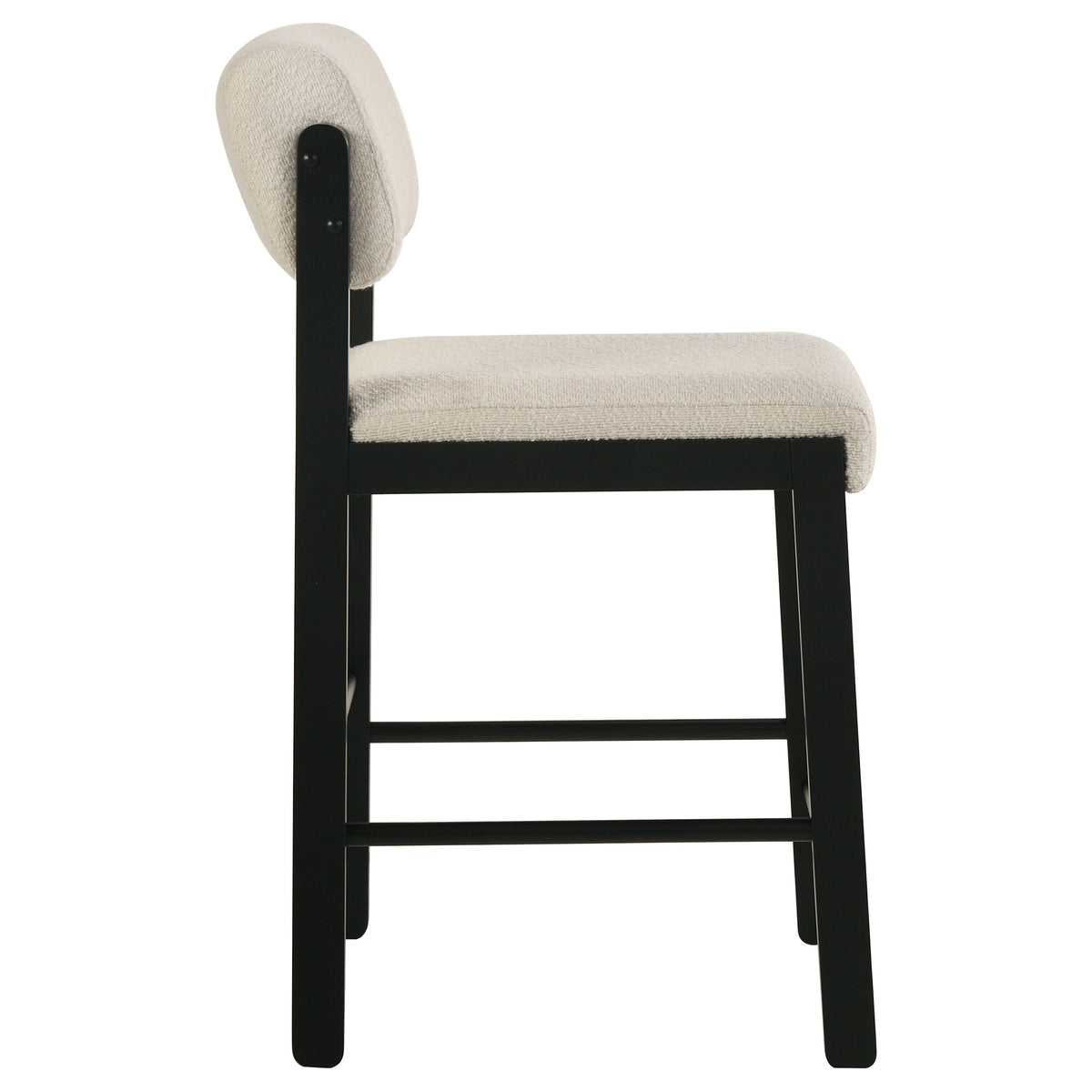 Decker 7-piece 70-inch Counter Height Dining Set with Cream Upholstered Counter Chairs Black