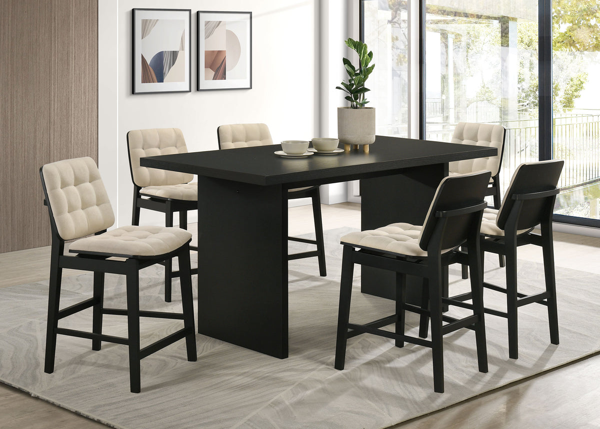 Decker 70-inch Rectangular Counter Height Slab Top Dining Table Black