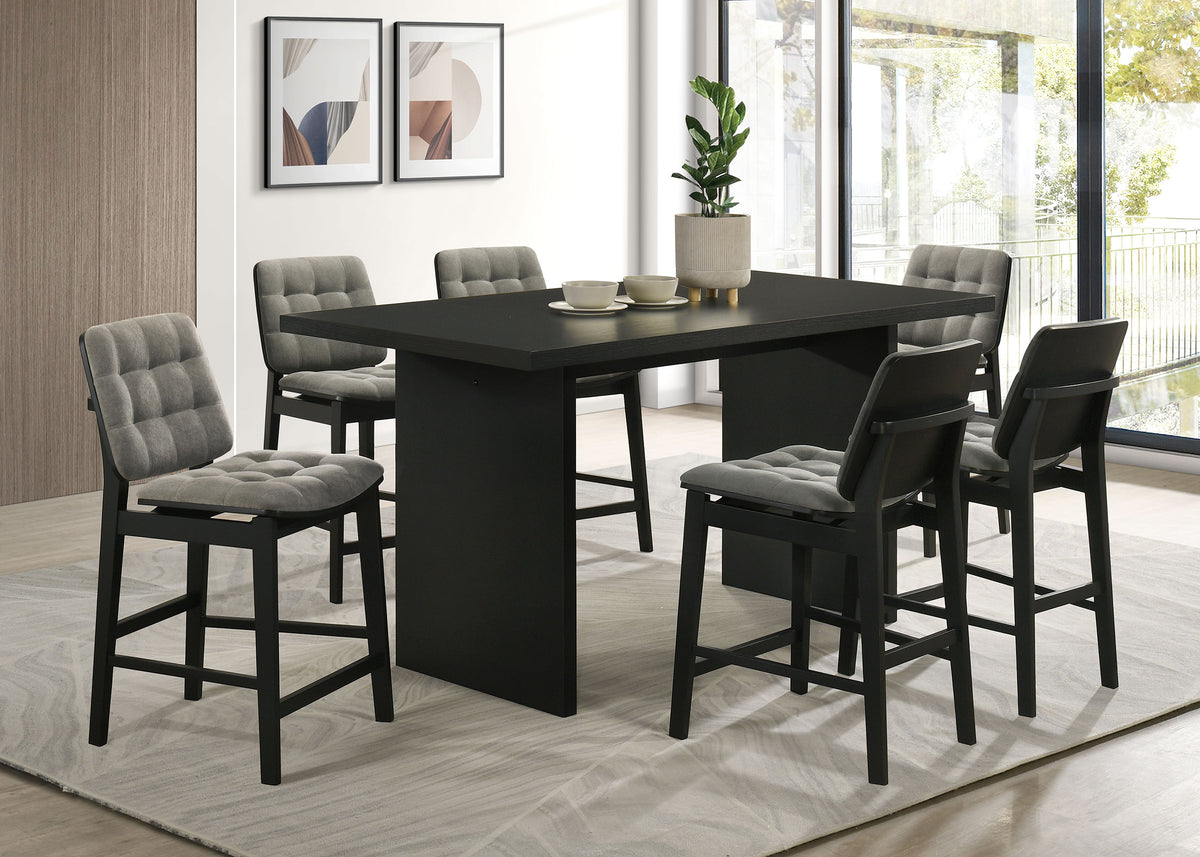 Decker 70-inch Rectangular Counter Height Slab Top Dining Table Black
